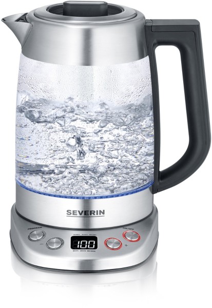 Severin - WK 3480 glass kettle, stainless steel/black