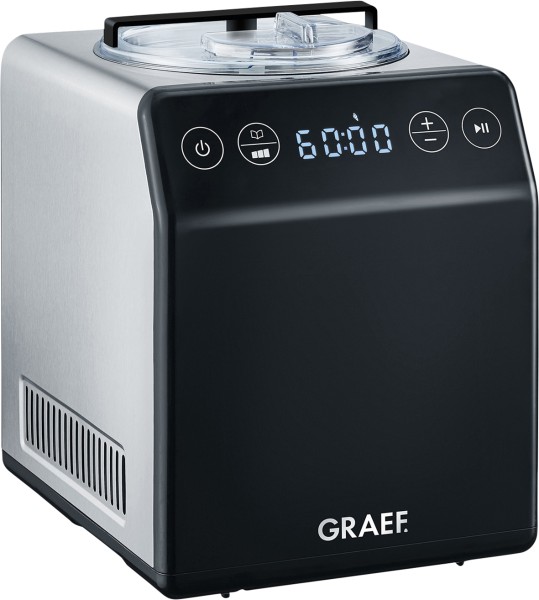 Graef - Edelstahl-Eismaschine IM700 mit Joghurtfunktion, schwarz