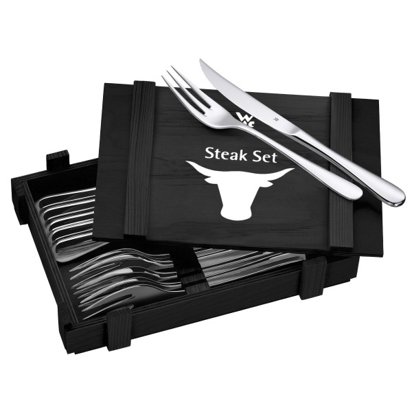 WMF - Steakbesteck 12-tlg. in Kassette, schwarz