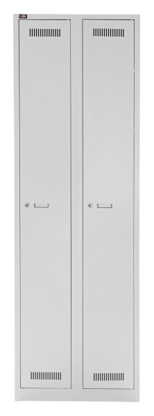 Bisley Light - locker/wardrobe 2 compartments, light gray