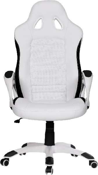 Amstyle - leatherette executive chair ‘‘Racer‘ ‘,white