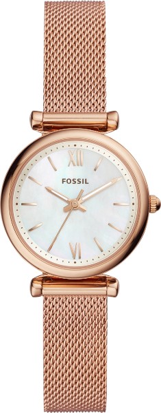 Fossil - Edelstahl-Damenarmbanduhr "Carlie Mini" ES4433,roségold