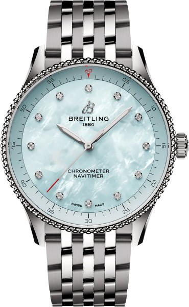 Breitling - Edelstahl-Damenarmbanduhr 