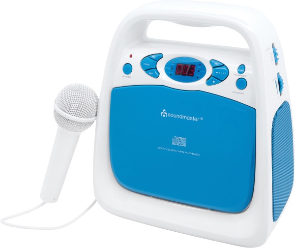 soundmaster - Kinder-Boombox KCD 50 mit Mikrofon, blau/weiß
