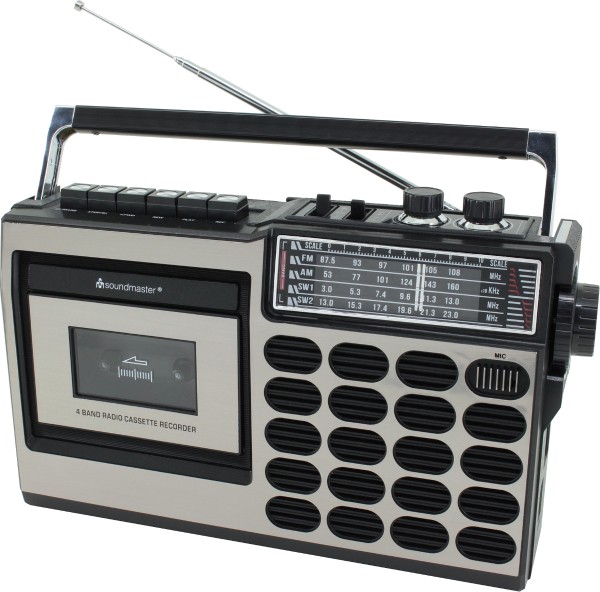soundmaster - Retro-Radio/Kassettenrekorder RR 18,schwarz/grau