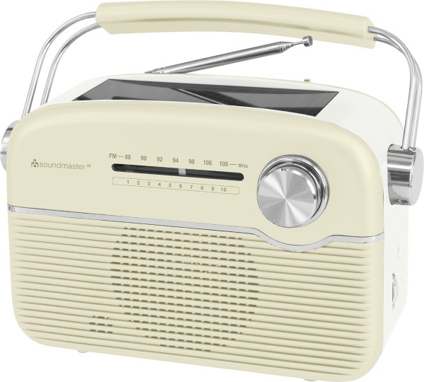 soundmaster - retro radio with rechargeable battery/solar panel TR480, beige