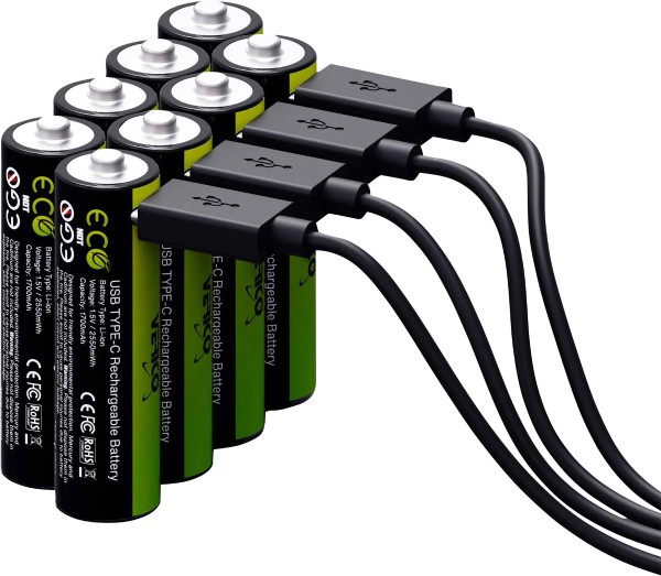 Verico - LoopEnergy wiederaufladbare LI-Ion USB-C AA-Akkus, 8-er Pack
