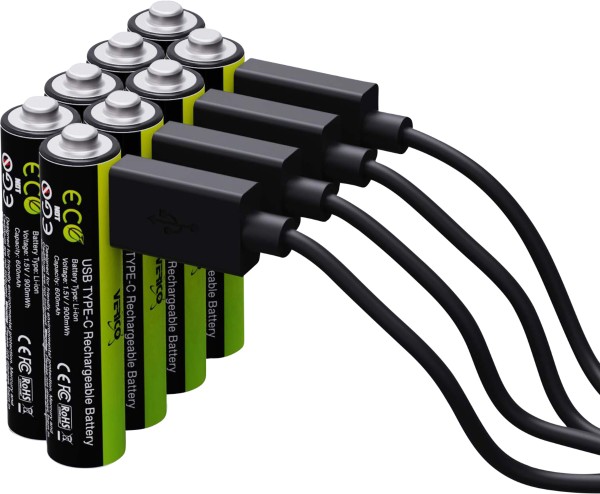 Verico - LoopEnergy wiederaufladbare LI-Ion USB-C AAA-Akkus, 8-er Pack