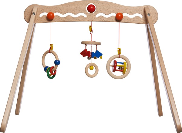 Walter - wood baby trainer including hanging figures