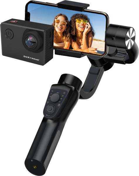 GoXtreme - 3-Achsen-Gimbal GX3 für Action Cams und Smartphones, schwarz