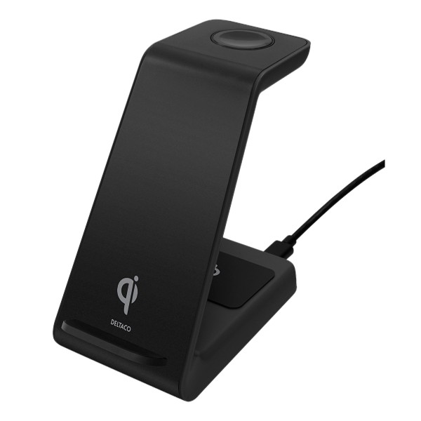 Deltaco - Wireless Charger 3in1, schwarz