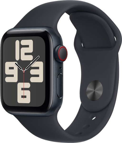 Apple - Watch SE GPS + Cellular 44 mm aluminum case and sports bracelet midnight, size. M/L