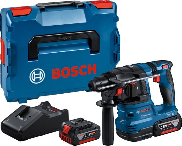 Bosch Professional - Akku-Bohrhammer GBH 18V-22 mit SDS plus inkl. 2 LI-Ion Akkus in L-BOXX