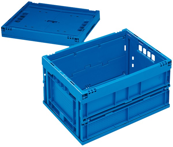 Mehrwegfaltbox 570x370x215 mm mit Deckel, blau
