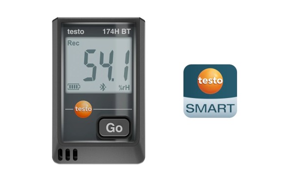 Testo - Mini-Datenlogger 174 H BT für Temperatur und Feuchte mit App-Anbindung