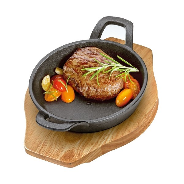 KUECHENPROFI - BBQ-Servierpfanne mit Holzbrett