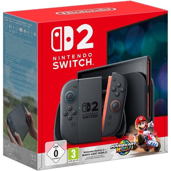 Nintendo Switch - NINTENDO SWITCH Spielekonsole Switch 2 + Mario Kart World, schwarz
