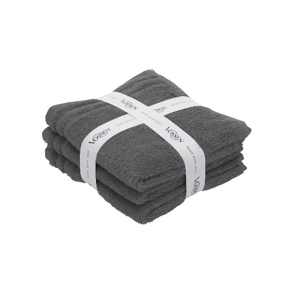 Vossen - Gästetuch-Set,3-tlg., dunkelgrau