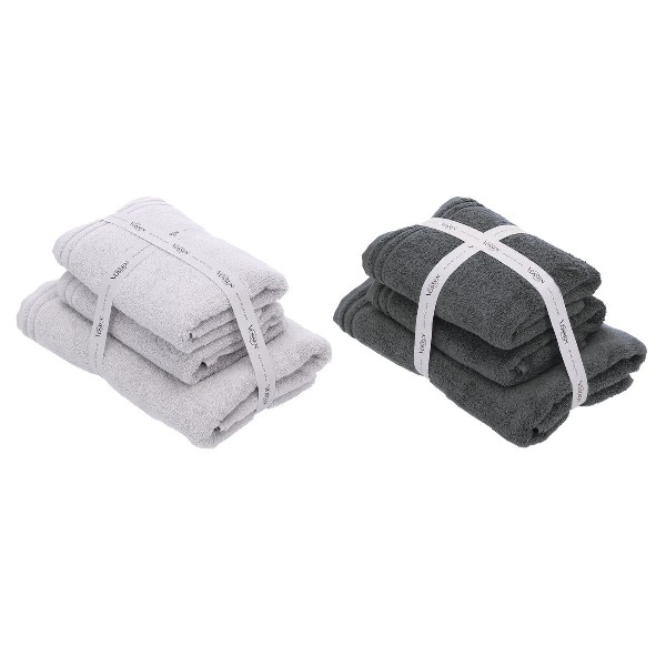 Vossen - Hand- und Duschtuch-Set 6-tlg., hellgrau/dunkelgrau