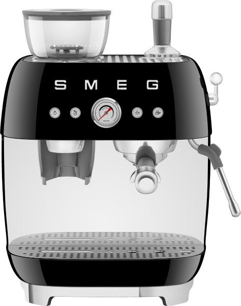 Smeg - EGF03BLEU espresso portafilter machine with integrated coffee grinder, black